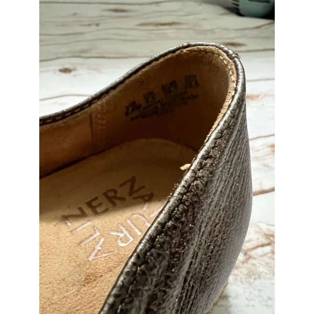Naturalizer Espadrille Loafers Metallic Bronze Laser Cut Platform 8.5M